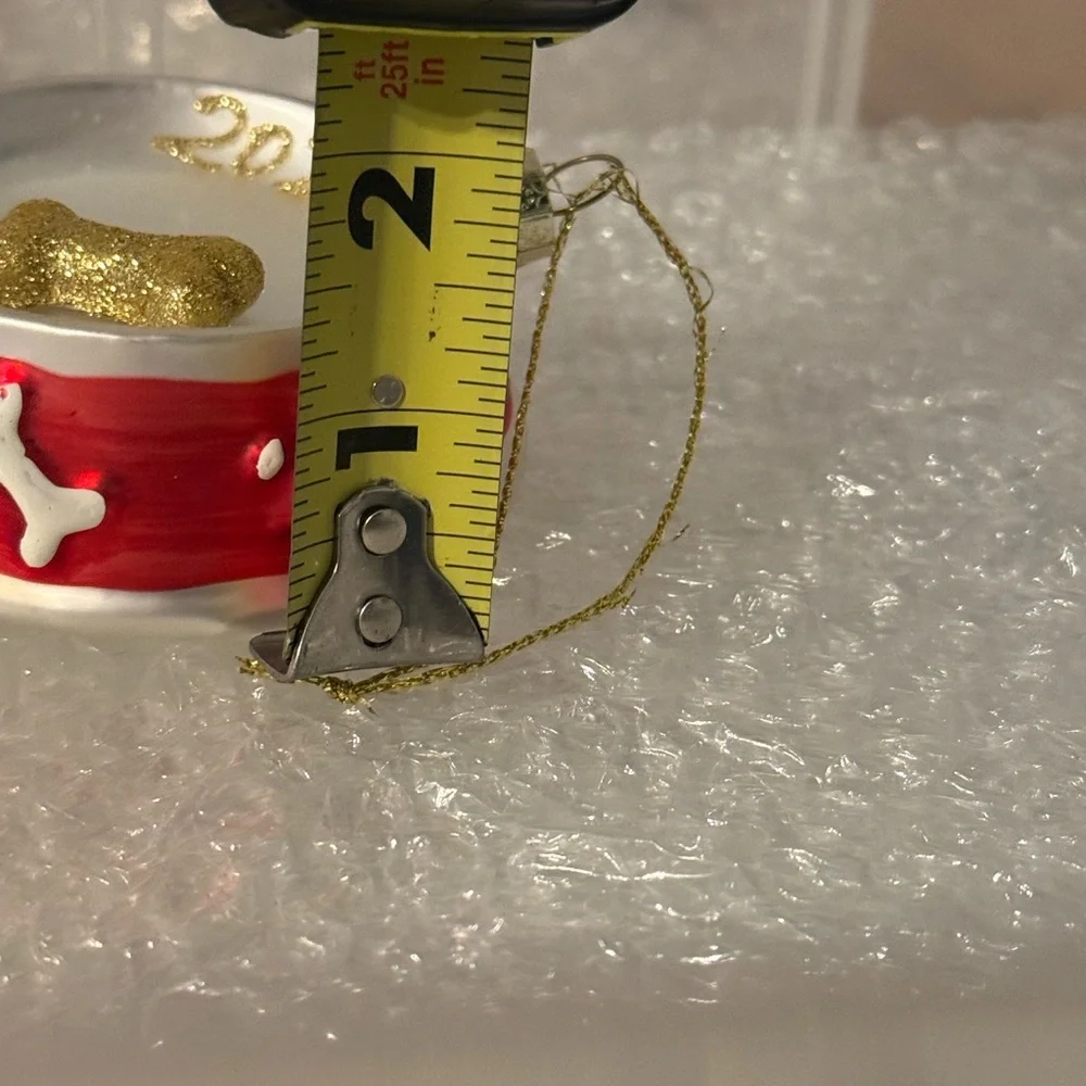 Red and Gold Dog Bowl Ornament